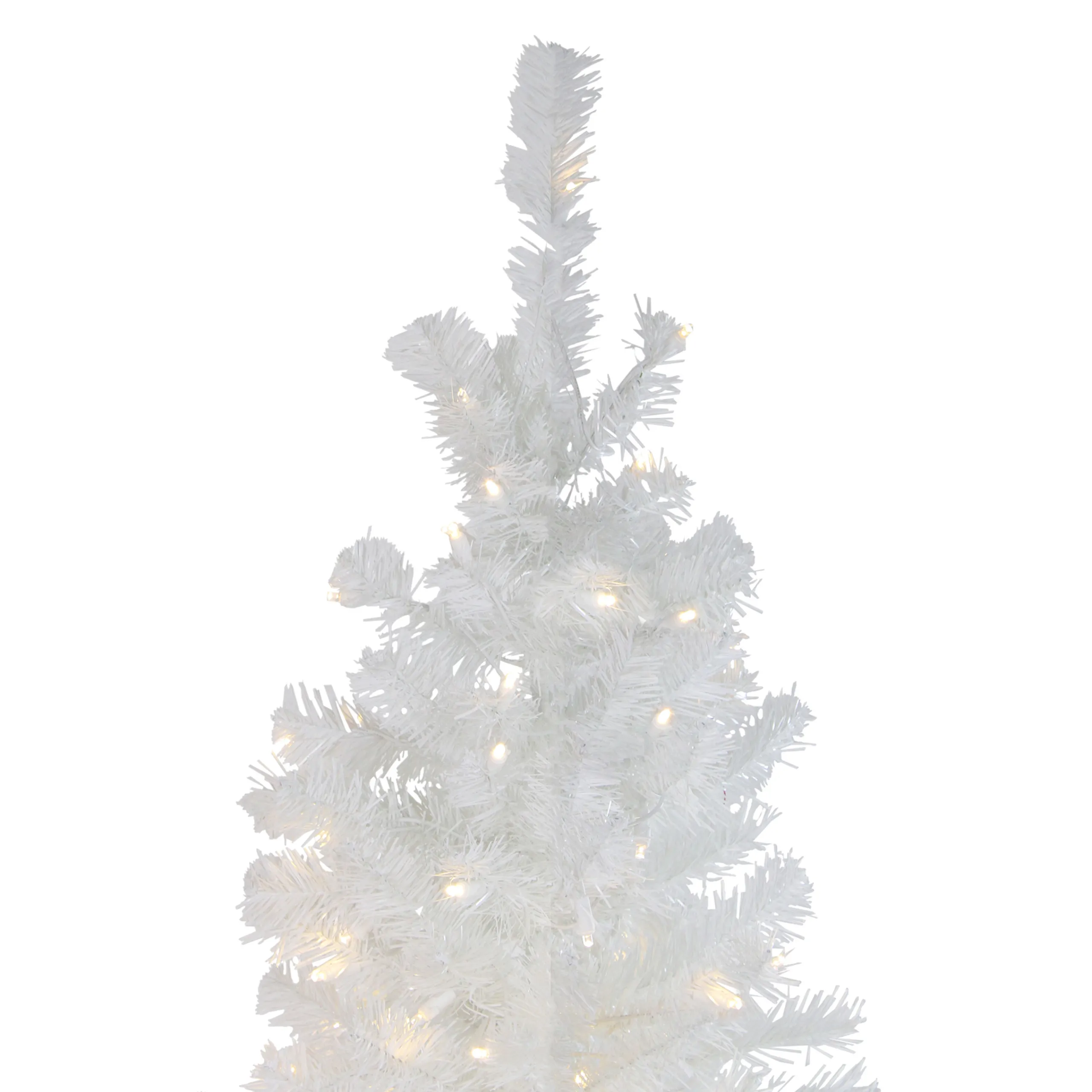 Northlight 6 And 6.5 Feet Tall>6.5' Pre-Lit Pencil White Winston Pine Artificial Christmas Tree - Warm White Led Lights