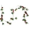 Northlight 6.5' Pre-Lit Pine And Berry Artificial Christmas Garland, Warm White Led Lights