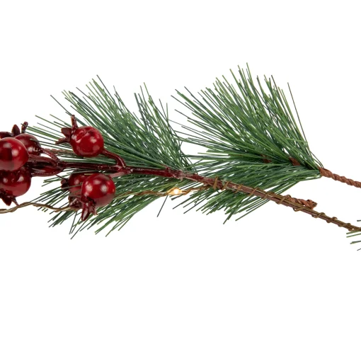 Northlight 6.5' Pre-Lit Pine And Berry Artificial Christmas Garland, Warm White Led Lights