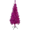 Northlight Pink Trees>6' Pre-Lit Pink Artificial Tinsel Christmas Tree, Clear Lights