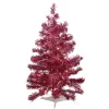 Northlight 2.5 Feet Tall And Smaller>2' Pre-Lit Pink Passion Iridescent Pine Artificial Tinsel Christmas Tree - Clear Lights