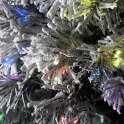 National Tree Company Potted Trees></noscript>3' Pre-Lit Potted Evergreen Flocked Artificial Christmas Tree, Fiber Optic Lights