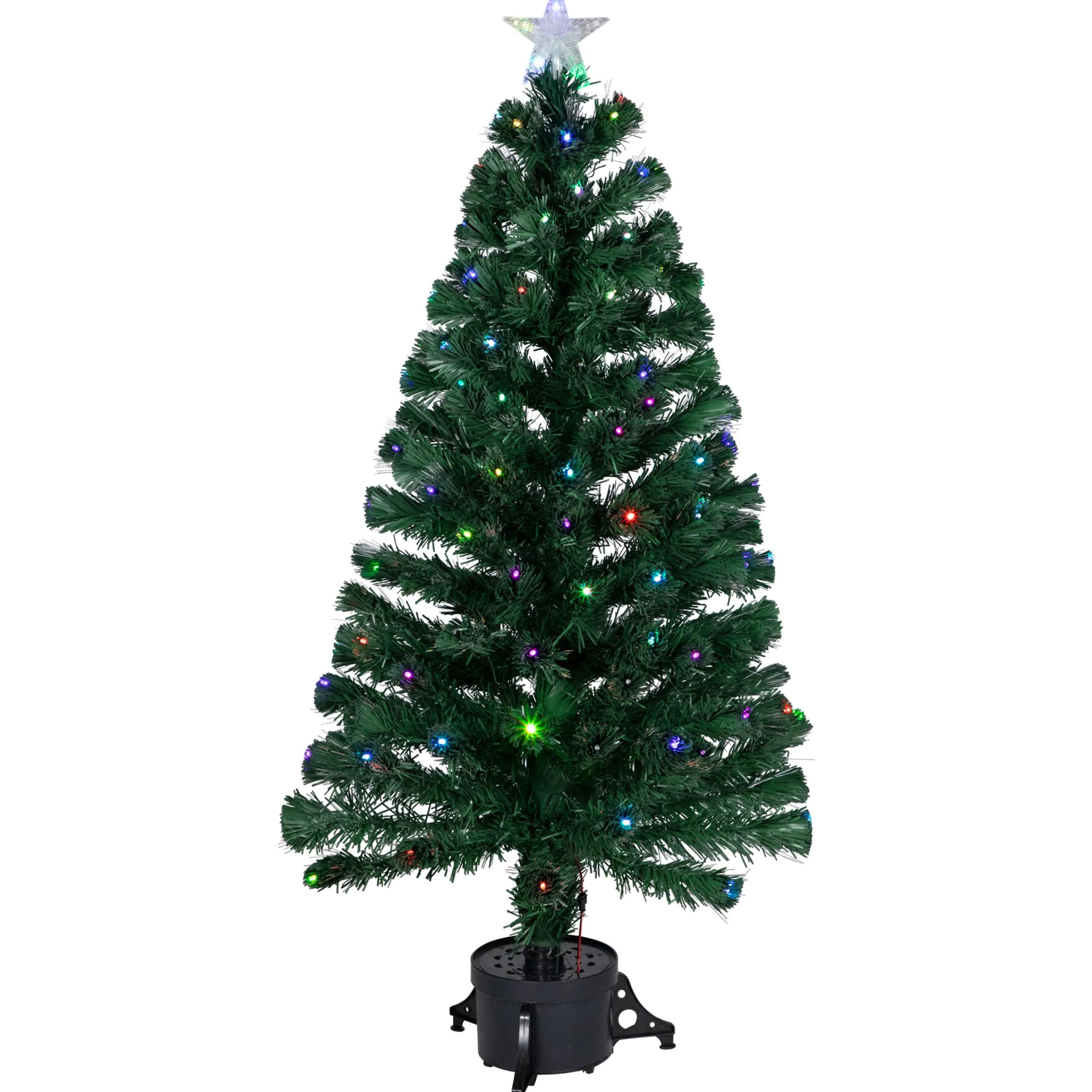 Northlight Fiber Optic Trees>4' Pre-Lit Potted Fiber Optic Artificial Christmas Tree, Multicolor Led Lights
