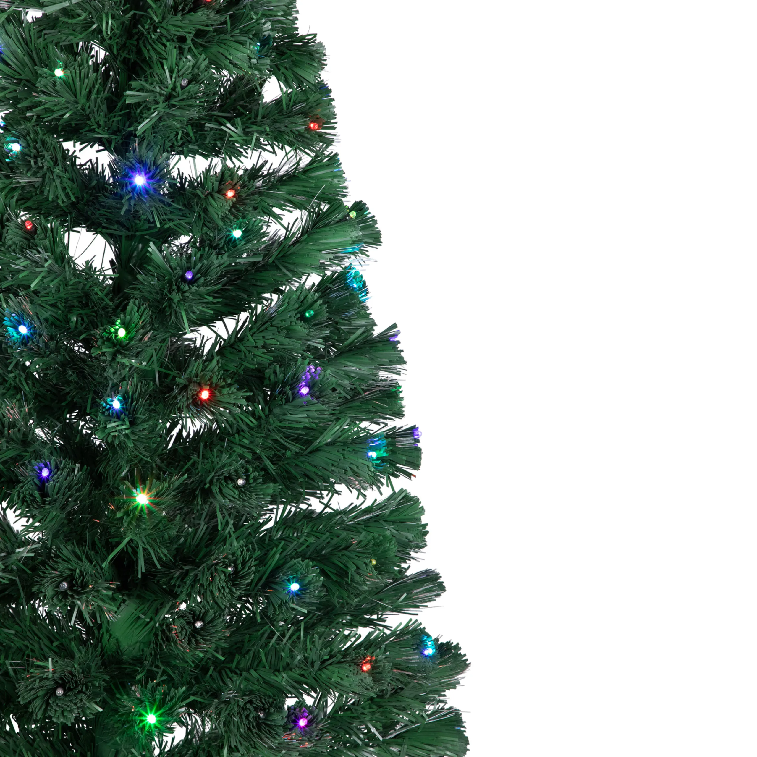 Northlight Fiber Optic Trees>4' Pre-Lit Potted Fiber Optic Artificial Christmas Tree, Multicolor Led Lights