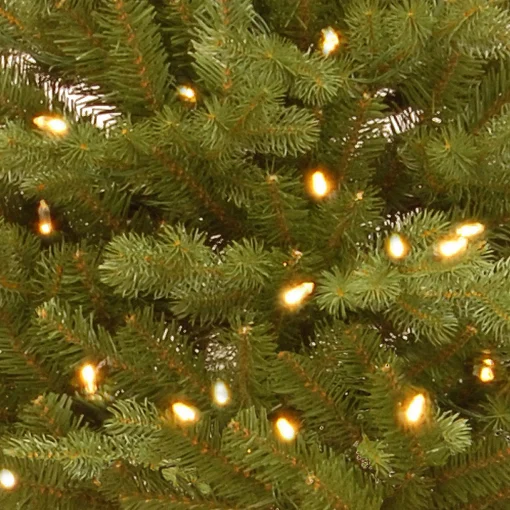National Tree Company Potted Trees>3' Pre-Lit Potted Hampton Spruce Artificial Christmas Tree, Clear Lights