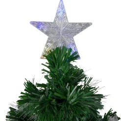 Northlight 4 And 4.5 Feet Tall></noscript>4' Pre-Lit Potted Medium Pine Color Changing Star Artificial Christmas Tree - Multi-Color Fiber Optic Led Lights