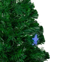 Northlight 4 And 4.5 Feet Tall></noscript>4' Pre-Lit Potted Medium Pine Color Changing Star Artificial Christmas Tree - Multi-Color Fiber Optic Led Lights