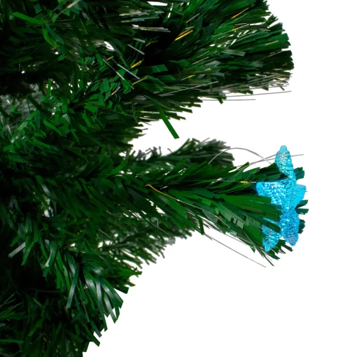 Northlight 4 And 4.5 Feet Tall>4' Pre-Lit Potted Medium Pine Color Changing Star Artificial Christmas Tree - Multi-Color Fiber Optic Led Lights