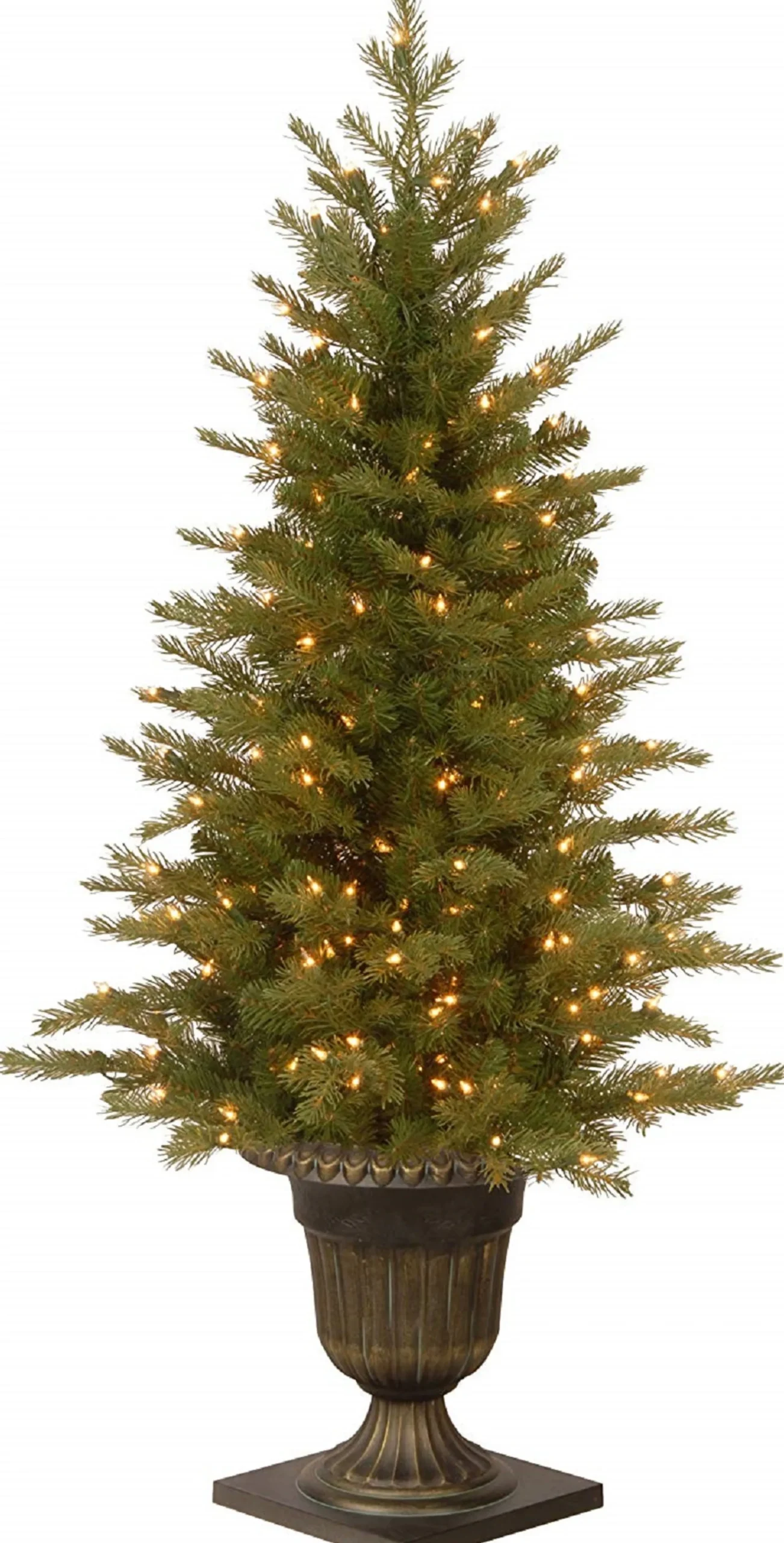 National Tree Company Potted Trees>4' Pre-Lit Potted Nordic Spruce Entrance Artificial Christmas Tree, Clear Lights