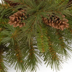 National Tree Company Potted Trees>3' Pre-Lit Potted Pine Cone Medium Artificial Christmas Tree, White Led Lights