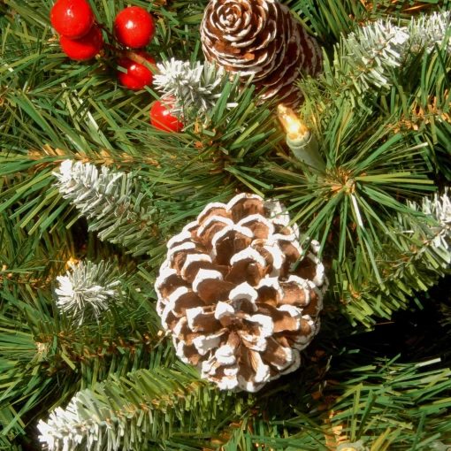 National Tree Company Potted Trees>1.5' Pre-Lit Potted Pinecone And Berry Artificial Christmas Tree, Clear Lights