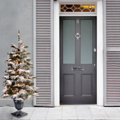 National Tree Company Potted Trees></noscript>4' Pre-Lit Potted Snowy Camden Entrance Artificial Christmas Tree, Clear Lights