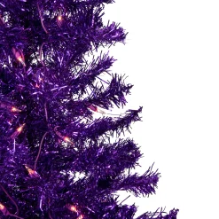 Northlight Purple Trees></noscript>6' Pre-Lit Purple Artificial Tinsel Christmas Tree, Clear Lights