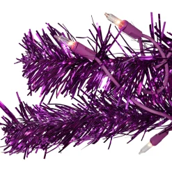 Northlight 4 And 4.5 Feet Tall></noscript>4' Pre-Lit Purple Tinsel Artificial Christmas Tree- Clear Lights, Purple Wire