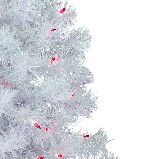 Northlight 3 And 3.5 Feet Tall>3' Pre-Lit Rockport White Pine Artificial Christmas Tree, Pink Lights