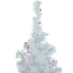 Northlight 3 And 3.5 Feet Tall></noscript>3' Pre-Lit Rockport White Pine Artificial Christmas Tree, Pink Lights