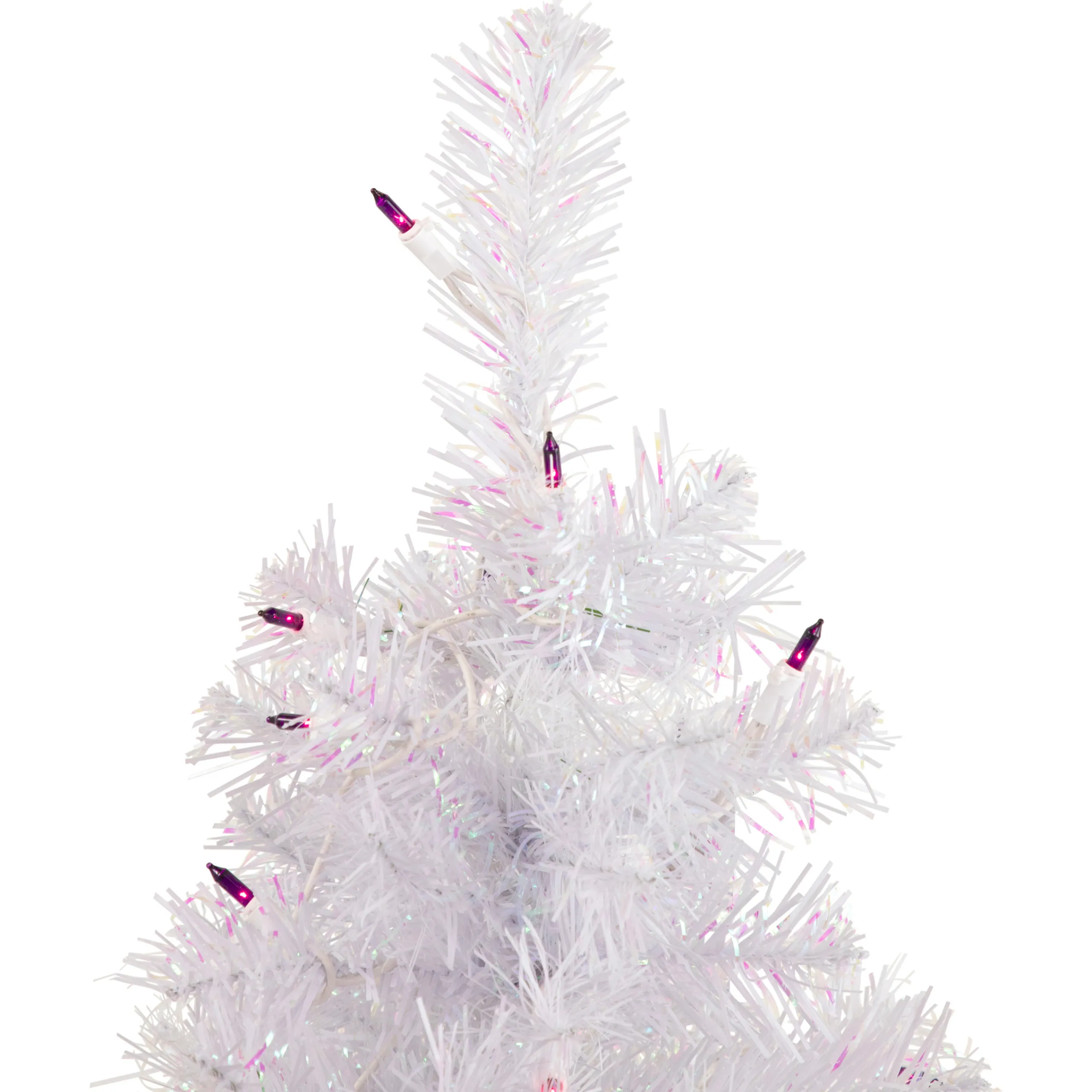 Northlight 2.5 Feet Tall And Smaller>2' Pre-Lit Rockport White Pine Artificial Christmas Tree, Purple Lights