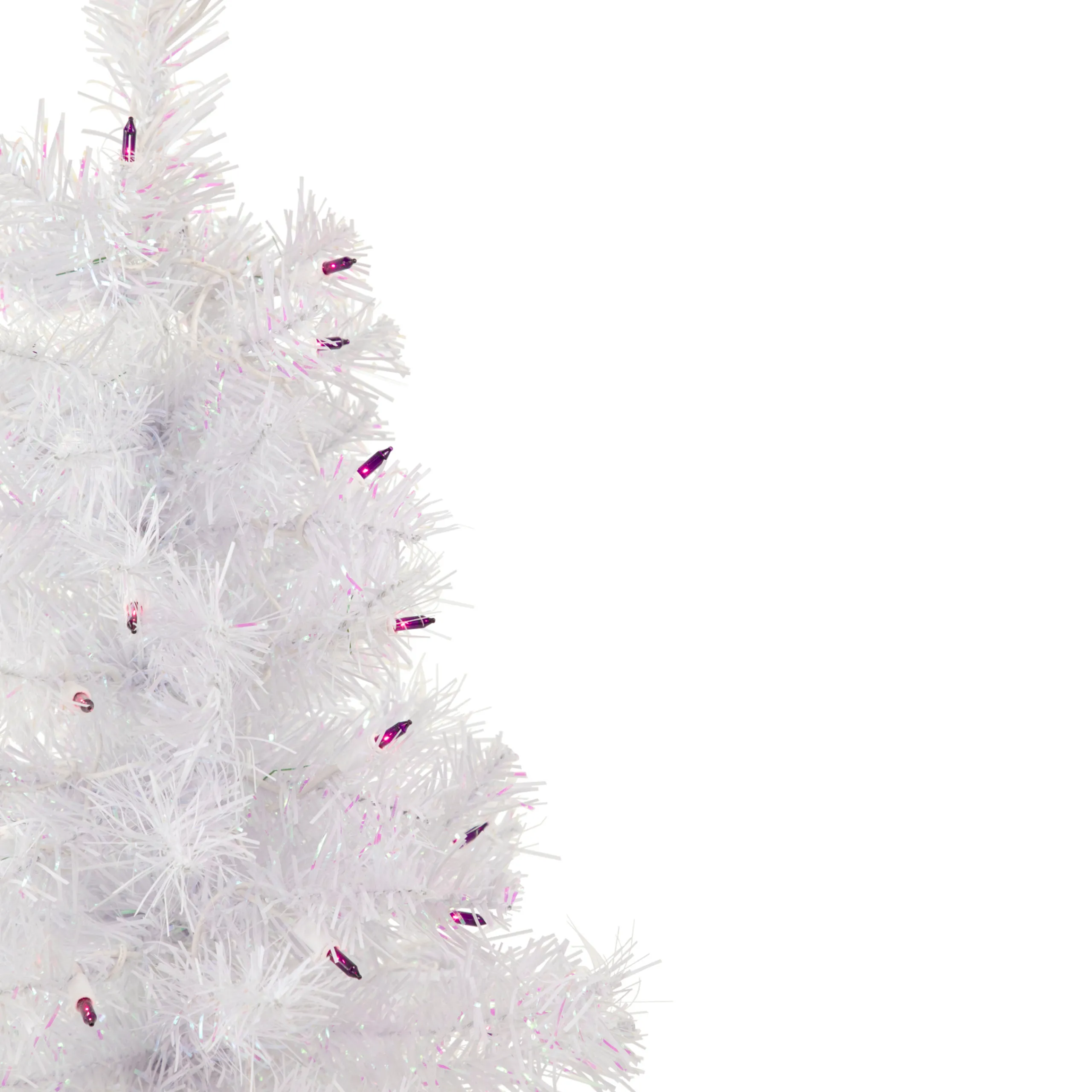 Northlight 2.5 Feet Tall And Smaller>2' Pre-Lit Rockport White Pine Artificial Christmas Tree, Purple Lights