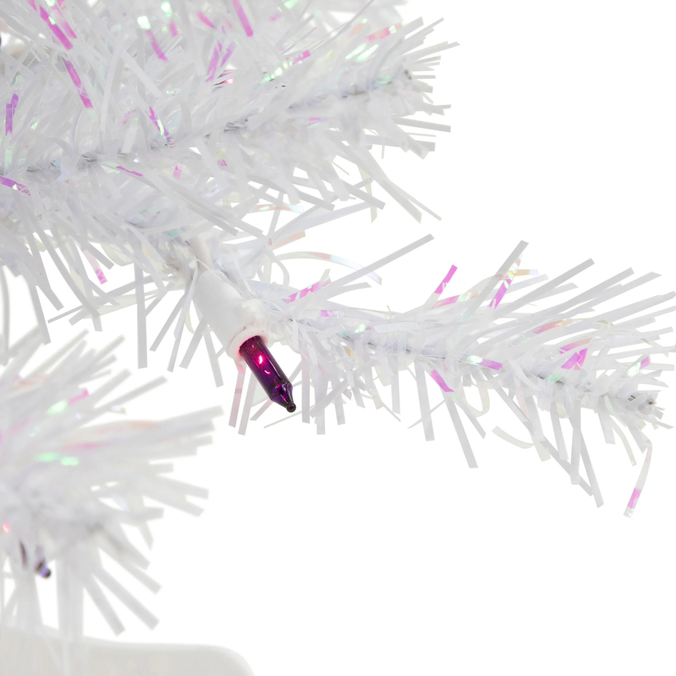 Northlight 2.5 Feet Tall And Smaller>2' Pre-Lit Rockport White Pine Artificial Christmas Tree, Purple Lights