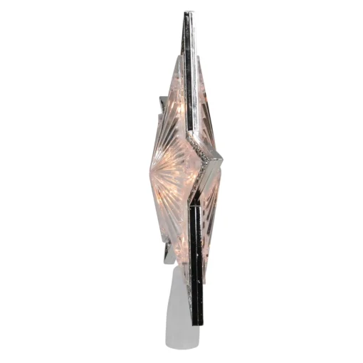 Star Tree Toppers*Northlight 9" Pre-Lit Silver And Clear Crystal 5 Point Star Christmas Tree Topper - Clear Lights