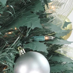 Northlight 6 And 6.5 Feet Tall></noscript>6' Pre-Lit Silver And Gold Pre-Decorated Pop-Up Artificial Christmas Tree, Clear Lights