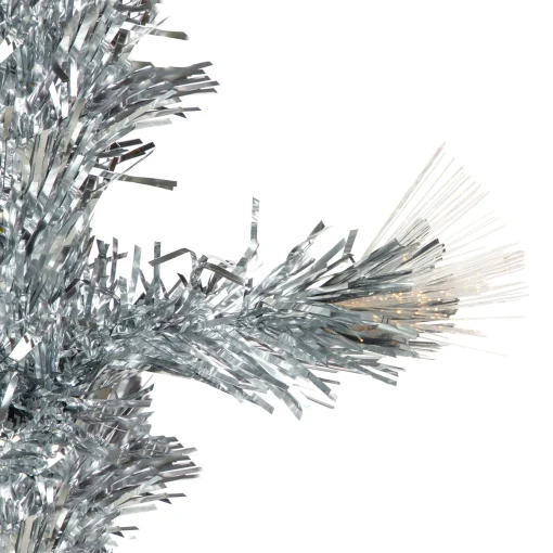Northlight Fiber Optic Trees>3' Pre-Lit Silver Fiber Optic Artificial Christmas Tree, Warm White Lights