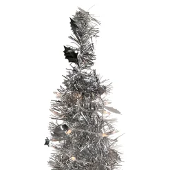 Northlight 6 And 6.5 Feet Tall></noscript>6' Pre-Lit Silver Tinsel Pop-Up Artificial Christmas Tree - Clear Lights