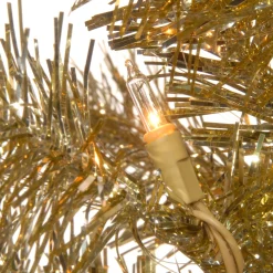 National Tree Company Gold Trees></noscript>4' Pre-Lit Slim Champagne Gold Tinsel Artificial Christmas Tree, Clear Lights