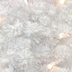 Northlight Pre-Lit Traditional Trees>4' Pre-Lit Slim Flocked Artificial Christmas Tree - Clear Lights