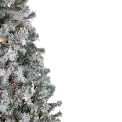 Northlight Pre-Lit Traditional Trees></noscript>6' Pre-Lit Slim Flocked Pine Artificial Christmas Tree, Clear Lights