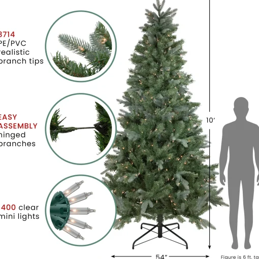 Northlight 10 To 14 Feet Tall>10' Pre-Lit Slim Granville Fraser Fir Artificial Christmas Tree, Clear Lights