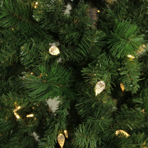 Northlight 7 And 7.5 Feet Tall>7' Pre-Lit Slim Mixed Long Needle Pine Artificial Christmas Tree - Multicolor Led Lights