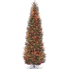 National Tree Company 9 And 9.5 Feet Tall>9' Pre-Lit Slim Natural Fraser Fir Artificial Christmas Tree, Multicolor Lights