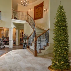 National Tree Company 9 And 9.5 Feet Tall></noscript>9' Pre-Lit Slim North Valley Spruce Artificial Christmas Tree, Clear Lights