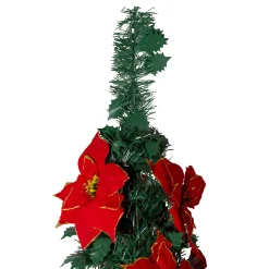 Northlight 6 And 6.5 Feet Tall></noscript>6' Pre-Lit Slim Pre-Decorated Poinsettia Pop-Up Artificial Christmas Tree