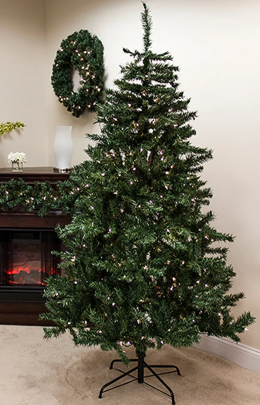 Bright Gate 7 And 7.5 Feet Tall>7.5' Pre-Lit Slim Traditional Mixed Pine Artificial Christmas Tree - Clear Lights