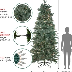 Northlight 10 To 14 Feet Tall></noscript>10' Pre-Lit Slim Washington Fraser Fir Artificial Christmas Tree - Clear Lights