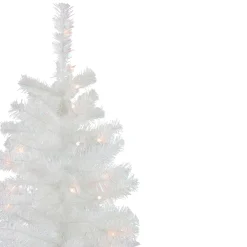 Northlight 4 And 4.5 Feet Tall>4' Pre-Lit Slim White Artificial Tinsel Christmas Tree - Clear Lights