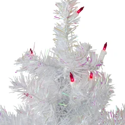 Northlight 3 And 3.5 Feet Tall></noscript>3' Pre-Lit Slim White Iridescent Pine Artificial Christmas Tree - Pink Lights