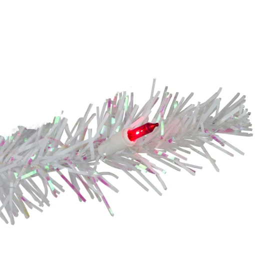 Northlight 3 And 3.5 Feet Tall>3' Pre-Lit Slim White Iridescent Pine Artificial Christmas Tree - Pink Lights