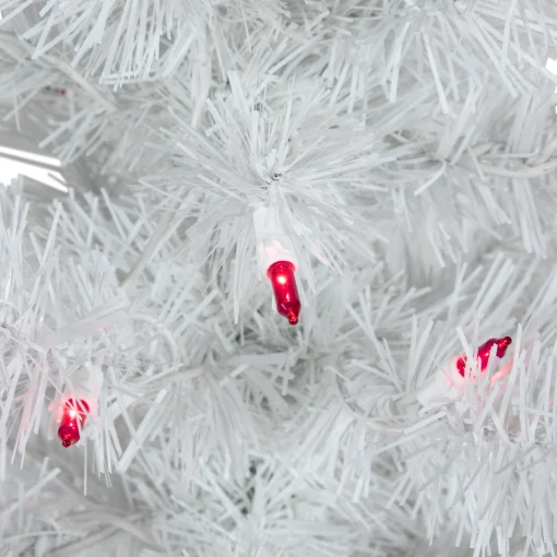 Northlight 3 And 3.5 Feet Tall>3' Pre-Lit Slim White Pine Artificial Christmas Tree - Pink Lights