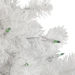 Northlight 3 And 3.5 Feet Tall>3' Pre-Lit Slim White Pine Artificial Christmas Tree - Green Lights