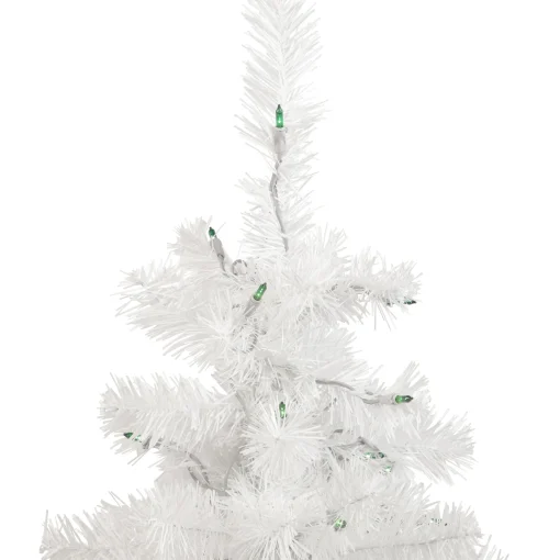 Northlight 3 And 3.5 Feet Tall>3' Pre-Lit Slim White Pine Artificial Christmas Tree - Green Lights