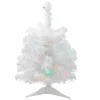 Northlight 2.5 Feet Tall And Smaller>18" Pre-Lit Snow White Artificial Christmas Tree - Multicolor Lights