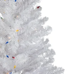 Northlight 3 And 3.5 Feet Tall></noscript>3' Pre-Lit Snow White Artificial Christmas Tree, Multi Lights