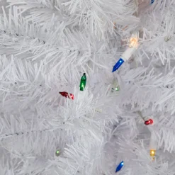 Northlight 3 And 3.5 Feet Tall></noscript>3' Pre-Lit Snow White Artificial Christmas Tree, Multi Lights