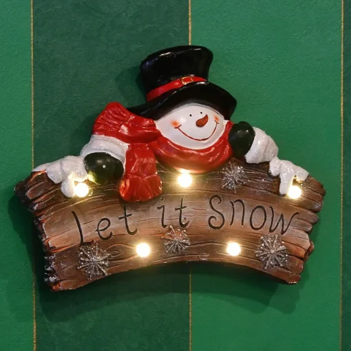 Signs & Plaques*National Tree Company 18.5" Pre-Lit Snowman "Let It Snow" Christmas Wall Sign