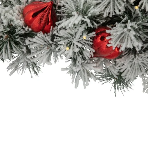 Pre-Lit Swags*Northlight 3' Pre-Lit Snowy Bristle Pine Artificial Christmas Swag, Warm White Led Lights
