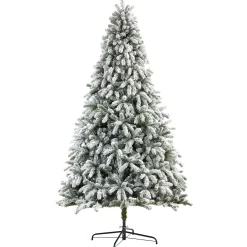 Nearly Natural 9 And 9.5 Feet Tall></noscript>9' Pre-Lit South Carolina Spruce Flocked Artificial Christmas Tree, Clear Led Lights
