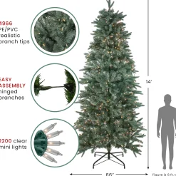 Northlight 10 To 14 Feet Tall></noscript>14' Pre-Lit Washington Frasier Fir Slim Artificial Christmas Tree - Clear Lights